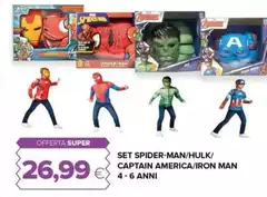 Set Spider-Man/ Hulk/ Captain America/ Iron Man 4-6 Anni