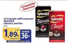 Splendid - 10 Capsule Caffè Espresso Classico, Barista