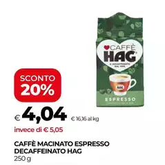 Hag - Caffè Macinato Espresso Decaffeinato
