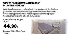 Topper "Il Rinnova Materasso" In Lastra Memory