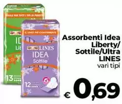 Lines - Assorbenti Idea Liberty/ Sottile/Ultra
