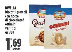 Divella - Biscotti Grottoli Con Gocce Di Cioccolato/Ottimini Divella - Biscotti Grottoli Con Gocce Di Cioccolato/Ottimini