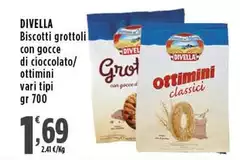 Divella - Biscotti Grottoli Con Gocce Di Cioccolato/Ottimini Divella - Biscotti Grottoli Con Gocce Di Cioccolato/Ottimini
