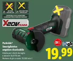 Parkside - Smerigliatrice Angolare Ricaricabile