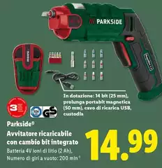 Parkside - Avvitatore Ricaricabile Con Cambio Bit Integrato