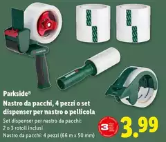 Parkside - Nastro Da Pacchi, 4 Pezzi O Set Dispenser Per Nastro O Pellicola