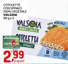 Valsoia - Cotolette Con Spinaci 100% Vegetale Valsoia - Cotolette Con Spinaci 100% Vegetale