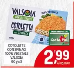 Valsoia - Cotolette Con Spinaci 100% Vegetale Valsoia - Cotolette Con Spinaci 100% Vegetale