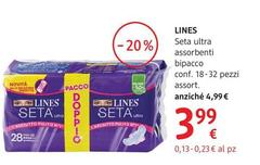 Lines - Seta Ultra Assorbenti Bipacco Conf. 18-32 Pezzi