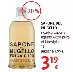 Sapone Del Mugello - Ricarica Sapone Liquido Extra Puro Di Marsiglia 1 L Sapone Del Mugello - Ricarica Sapone Liquido Extra Puro Di Marsiglia 1 L