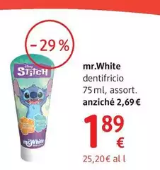 Mr. White - Dentifricio Per Bambini 75ml, Assort.