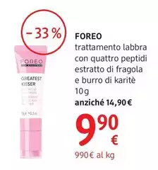 Foreo - Trattamento Labbra Con Quattro Peptidi Estratto Di Fragola E Burro Di Karitè 10 G