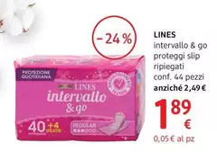 Lines - Intervallo & Go Proteggi Slip Ripiegati Conf. 44 Pezzi Lines - Intervallo & Go Proteggi Slip Ripiegati Conf. 44 Pezzi