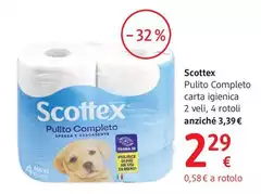 Scottex - Pulito Completo Carta Igienica 2 Veli 4 Rotoli