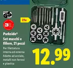 Parkside - Set Maschi E Filiere, 21 Pezzi