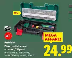 Parkside - Pinza Rivetattrice Con Accesori, 151 Pezzi