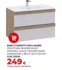 Base 2 Cassetti Con Lavabo Base 2 Cassetti Con Lavabo