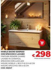 Luce - Mobile Bagno Sospeso Con Specchio E Lavabo