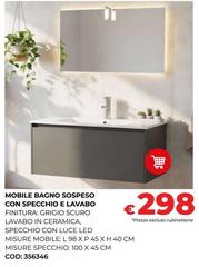 Luce - Mobile Bagno Sospeso Con Specchio E Lavabo