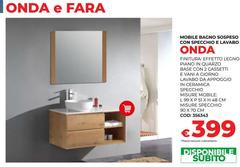 Onda - Mobile BaCONO Sospeso Con Specchio Lavabo
