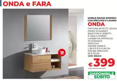 Onda - Mobile BaCONO Sospeso Con Specchio Lavabo