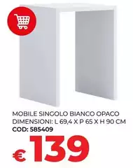 Mobile Singolo Bianco Opaco