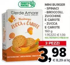 Verde amore - Mini Burger Spinaci, Broccoli, Zucchine E Carote/Zucca E Carote