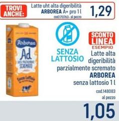 Arborea - Latte Alta Digeribilità Parzialmente Scremato