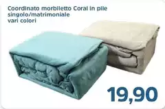 Coordinato Morbiletto Coral In Pile Singolo/matrimoniale Coordinato Morbiletto Coral In Pile Singolo/matrimoniale