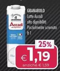 Granarolo - Latte Accadi Alta Digeribilità Parzialmente Scremato