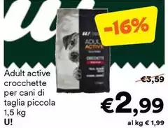 U! - Adult Active Crocchette Per Cani Di Taglia Piccola