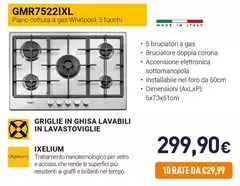 Whirlpool - Piano Cottura A Gas - GMR 7522/IXL