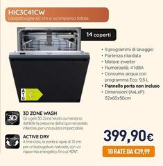 Hotpoint - Ariston Lavastoviglie Da Incasso HIC 3C41 CW