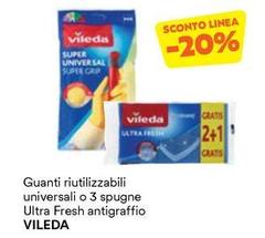Vileda - Guanti Riutilizzabili Universali O 3 Spugne Ultra Fresh Antigraffio