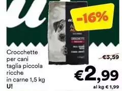 U! - Crocchette Per Cani Taglia Piccola Ricche In Carne