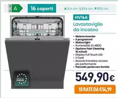 Hisense - HV16A Lavastoviglie Da Incasso 