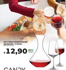 Candy - Set 3 Pezzi Degustazione Decanter + Calici Candy - Set 3 Pezzi Degustazione Decanter + Calici