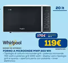 Whirlpool - Forno A Microonde MWP 203 WH