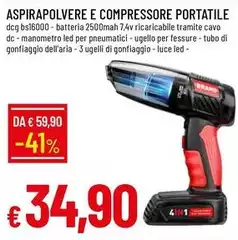 DCG - Aspirapolvere E Compressore Portatile