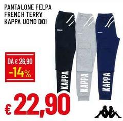 Kappa - Pantalone Felpa French Terry Uomo DOI