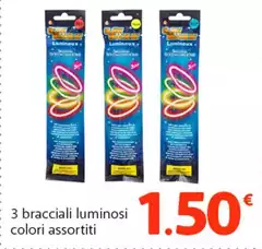 3 Bracciali Luminosi Colori Assortiti