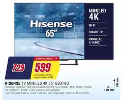 Hisense - Tv Miniled 4k 65" 65U790