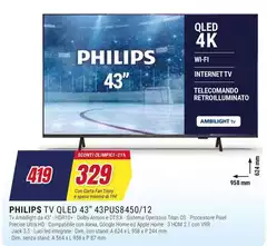 Philips - Tv Qled 43" 43PUS8450/12