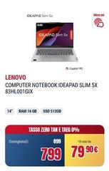 Lenovo - Computter Notebook Ideapad Slim 5x 83hl001gix