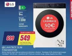 LG - F2NX50S9THB Lavatrice 9kg AI DD, Classe A Bianco
