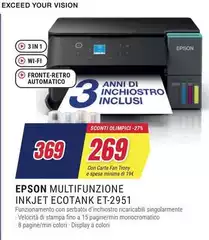 Epson - Multifunzione Inkjet Ecotank ET-2951