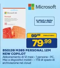 Microsoft - Bs0139 M365 Personal 12m New Copilot