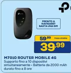 De Longhi - M7010 Router Mobile 4G De Longhi - M7010 Router Mobile 4G