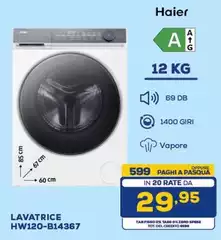 Haier - HW120-B14367 lavatrice Caricamento frontale 12 kg 1400 Giri/min Bianco Haier - HW120-B14367 lavatrice Caricamento frontale 12 kg 1400 Giri/min Bianco