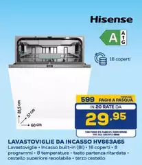 Hisense - Lavastoviglie Da Incasso HV663A65